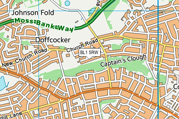 BL1 5RW map - OS VectorMap District (Ordnance Survey)
