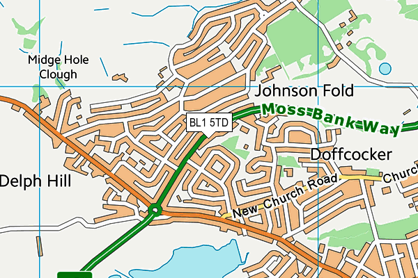 BL1 5TD map - OS VectorMap District (Ordnance Survey)