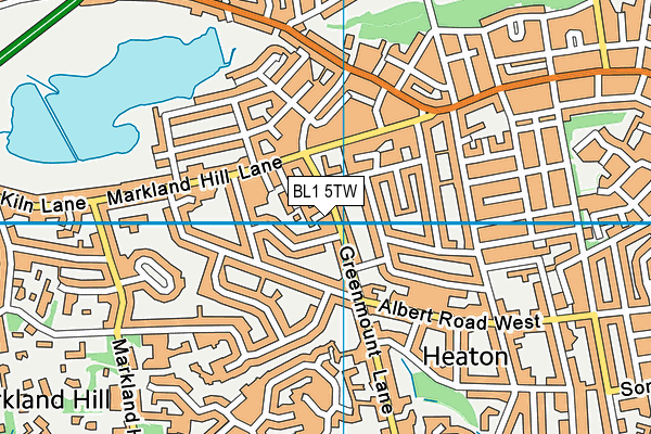 BL1 5TW map - OS VectorMap District (Ordnance Survey)