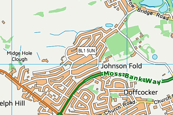 BL1 5UN map - OS VectorMap District (Ordnance Survey)