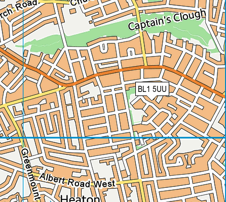 BL1 5UU map - OS VectorMap District (Ordnance Survey)