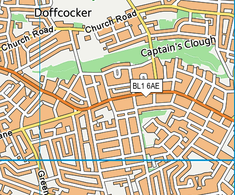 BL1 6AE map - OS VectorMap District (Ordnance Survey)