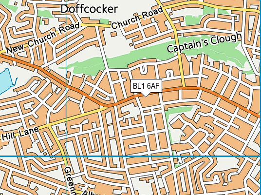 BL1 6AF map - OS VectorMap District (Ordnance Survey)