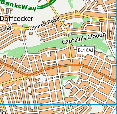 BL1 6AJ map - OS VectorMap District (Ordnance Survey)