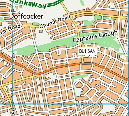 BL1 6AN map - OS VectorMap District (Ordnance Survey)