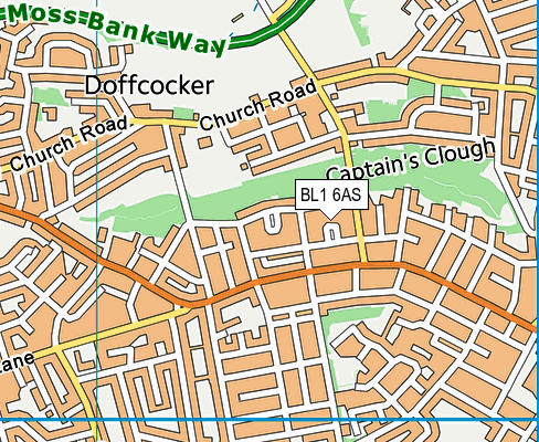 BL1 6AS map - OS VectorMap District (Ordnance Survey)