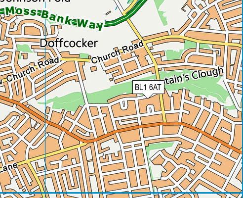 BL1 6AT map - OS VectorMap District (Ordnance Survey)
