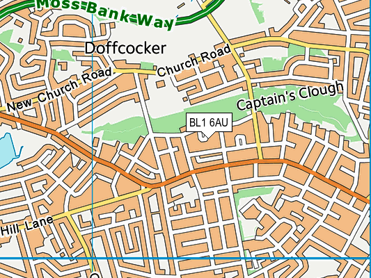 BL1 6AU map - OS VectorMap District (Ordnance Survey)