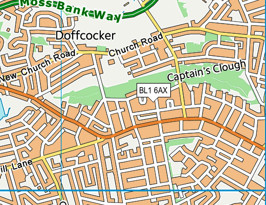 BL1 6AX map - OS VectorMap District (Ordnance Survey)