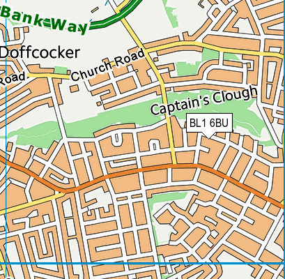 BL1 6BU map - OS VectorMap District (Ordnance Survey)