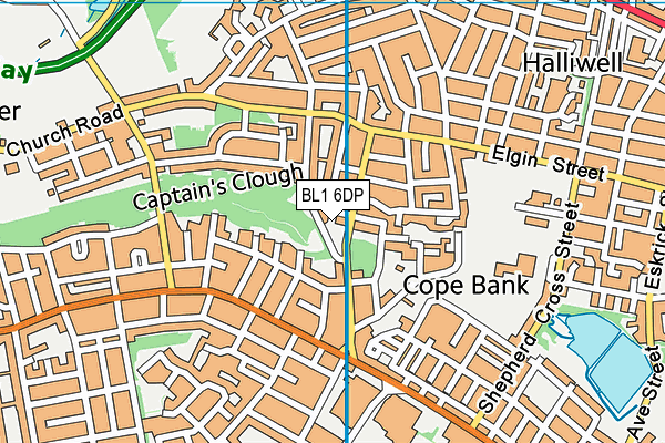 BL1 6DP map - OS VectorMap District (Ordnance Survey)