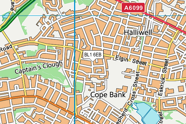 BL1 6EB map - OS VectorMap District (Ordnance Survey)