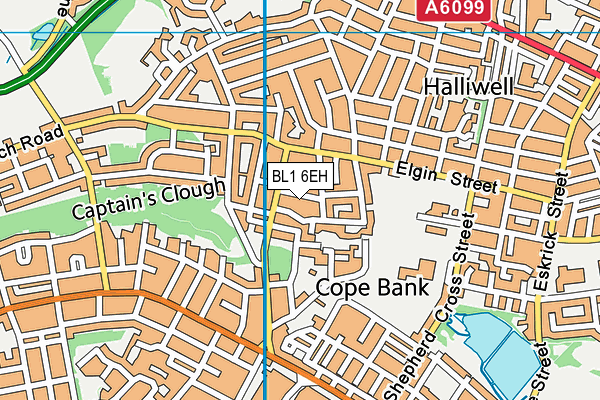 BL1 6EH map - OS VectorMap District (Ordnance Survey)