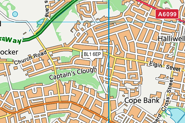 BL1 6EP map - OS VectorMap District (Ordnance Survey)