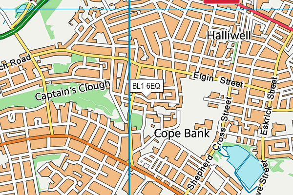 BL1 6EQ map - OS VectorMap District (Ordnance Survey)