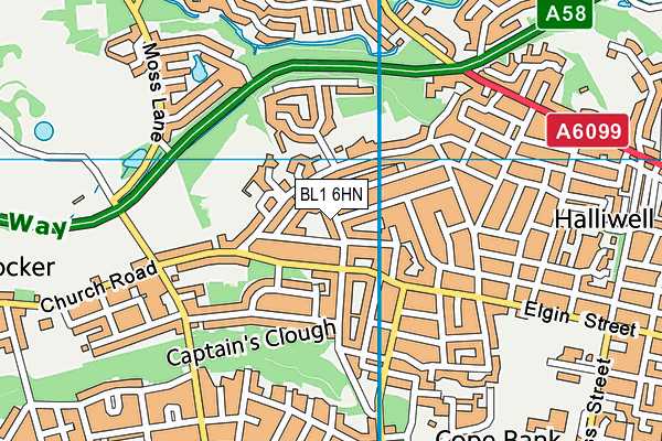 BL1 6HN map - OS VectorMap District (Ordnance Survey)