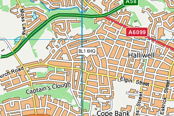 BL1 6HQ map - OS VectorMap District (Ordnance Survey)