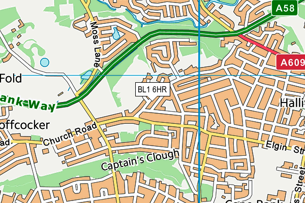 BL1 6HR map - OS VectorMap District (Ordnance Survey)