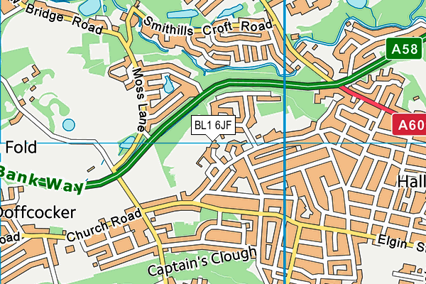 BL1 6JF map - OS VectorMap District (Ordnance Survey)
