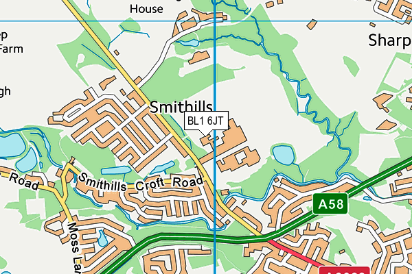Bolton Sixth Form College (Closed) map (BL1 6JT) - OS VectorMap District (Ordnance Survey)