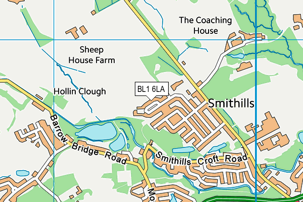 St Peter's Smithills Dean Church of England Primary School map (BL1 6LA) - OS VectorMap District (Ordnance Survey)