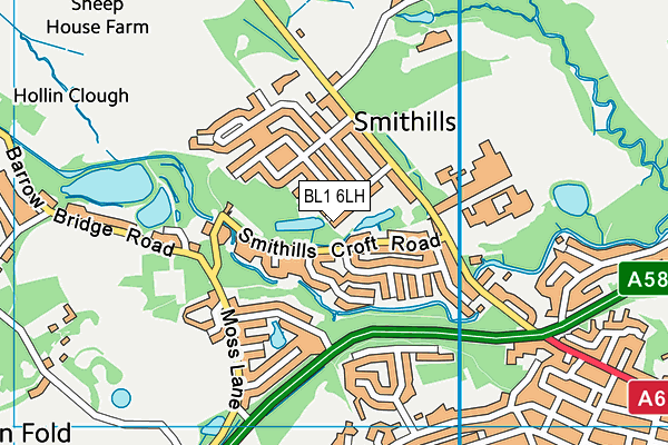 BL1 6LH map - OS VectorMap District (Ordnance Survey)