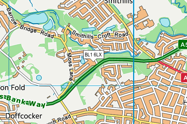 BL1 6LX map - OS VectorMap District (Ordnance Survey)