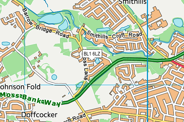 BL1 6LZ map - OS VectorMap District (Ordnance Survey)