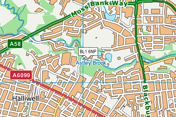 BL1 6NP map - OS VectorMap District (Ordnance Survey)