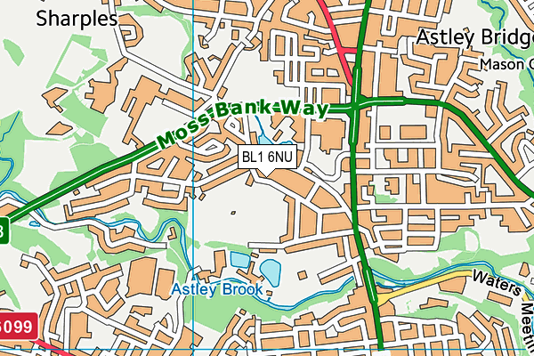 BL1 6NU map - OS VectorMap District (Ordnance Survey)