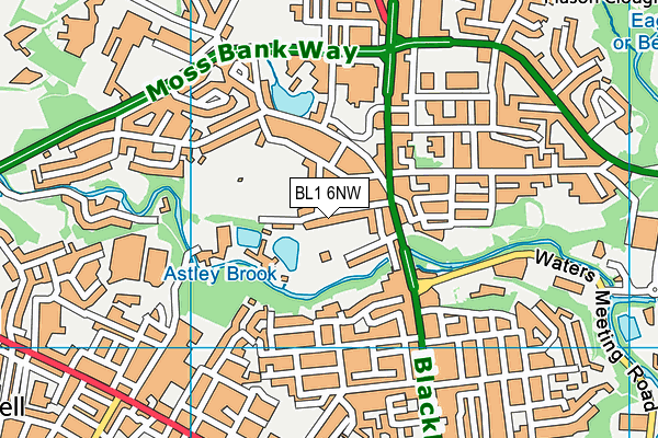BL1 6NW map - OS VectorMap District (Ordnance Survey)
