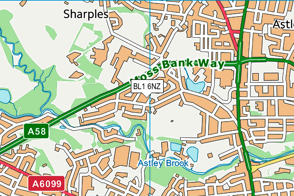 BL1 6NZ map - OS VectorMap District (Ordnance Survey)