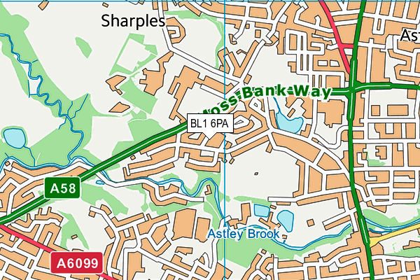BL1 6PA map - OS VectorMap District (Ordnance Survey)