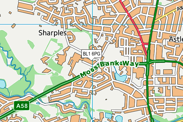 BL1 6PG map - OS VectorMap District (Ordnance Survey)