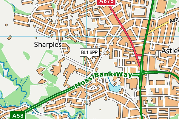BL1 6PP map - OS VectorMap District (Ordnance Survey)