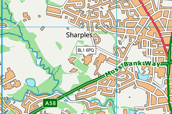 BL1 6PQ map - OS VectorMap District (Ordnance Survey)