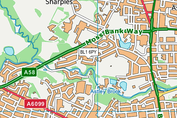 BL1 6PY map - OS VectorMap District (Ordnance Survey)