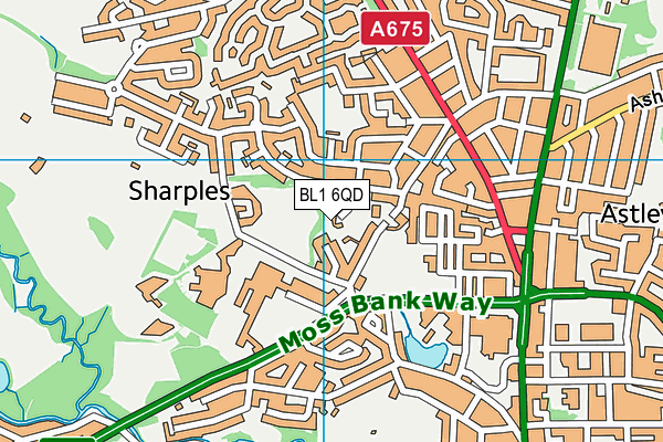 BL1 6QD map - OS VectorMap District (Ordnance Survey)