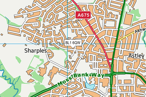 BL1 6QW map - OS VectorMap District (Ordnance Survey)