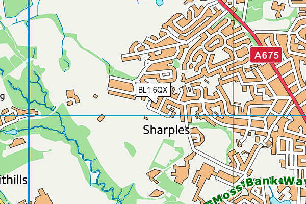 BL1 6QX map - OS VectorMap District (Ordnance Survey)