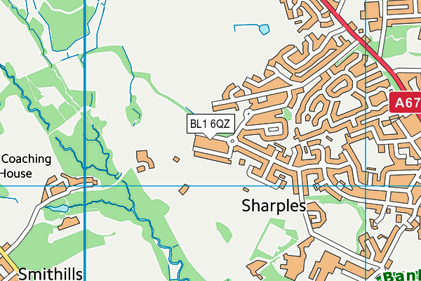 BL1 6QZ map - OS VectorMap District (Ordnance Survey)