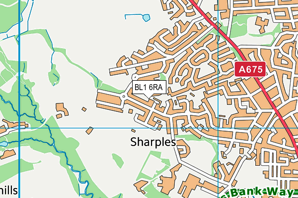 BL1 6RA map - OS VectorMap District (Ordnance Survey)