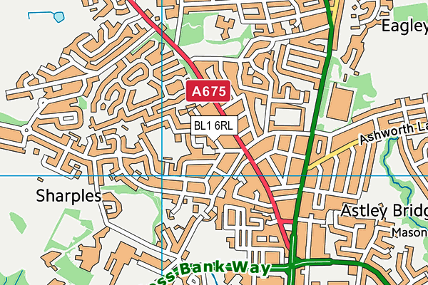 BL1 6RL map - OS VectorMap District (Ordnance Survey)