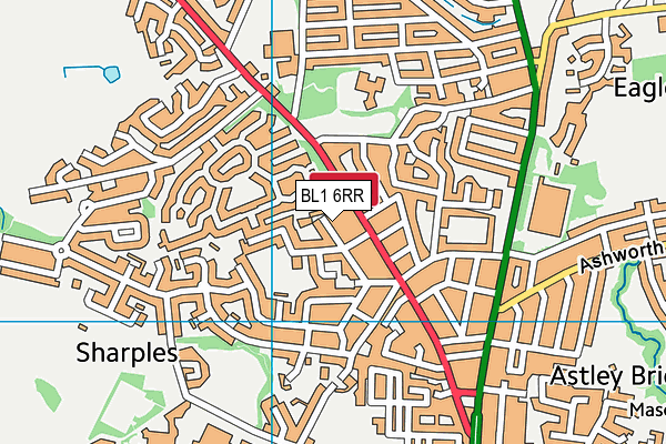 BL1 6RR map - OS VectorMap District (Ordnance Survey)