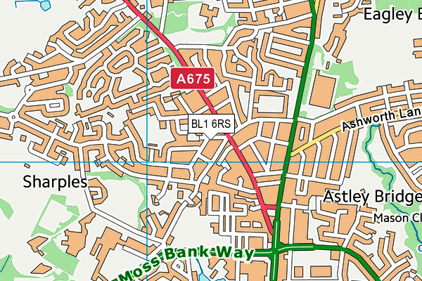 BL1 6RS map - OS VectorMap District (Ordnance Survey)