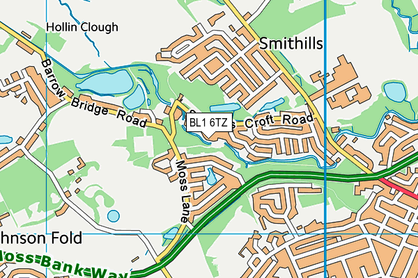 BL1 6TZ map - OS VectorMap District (Ordnance Survey)