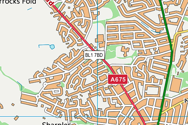 BL1 7BD map - OS VectorMap District (Ordnance Survey)