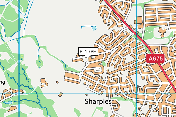 BL1 7BE map - OS VectorMap District (Ordnance Survey)