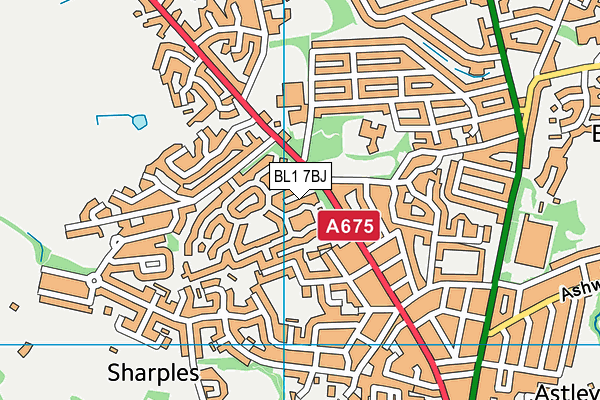 BL1 7BJ map - OS VectorMap District (Ordnance Survey)