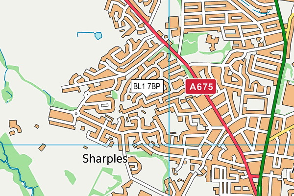 BL1 7BP map - OS VectorMap District (Ordnance Survey)
